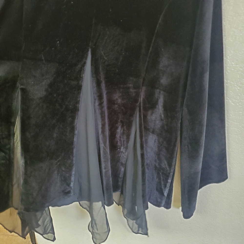 Soft Surroundings Black Velvet Bell Sleeve Blouse - Picture 4 of 8